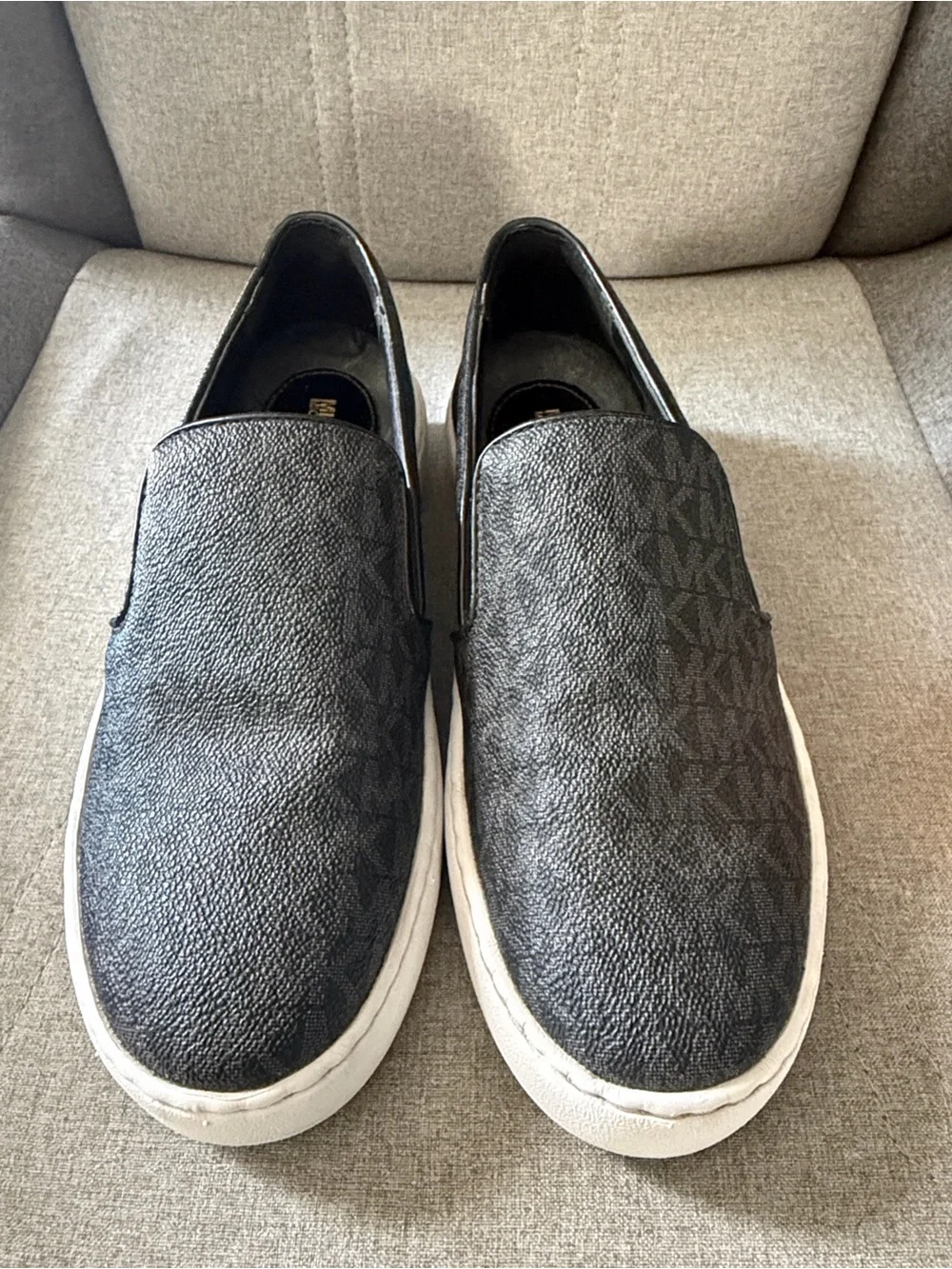 Michael Kors Black Logo Slip-On Sneakers